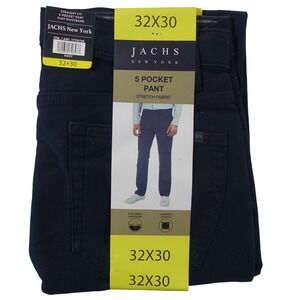 Jachs New York Mens Pants 32x30 Navy 5 Pocket Stretch Fabric